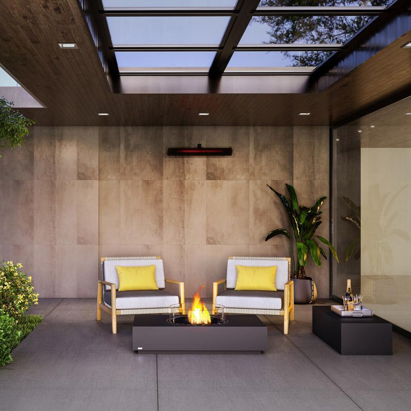 Martini Bioethanol Fire Pit Table - Graphite - EcoSmart Fire