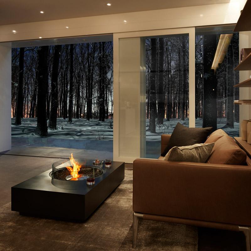 Martini Bioethanol Fire Pit Table - Natural - EcoSmart Fire