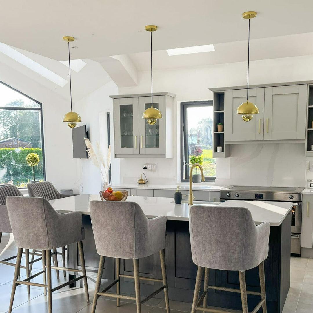 Maua Small Brass Dome Pendant Light - Mullan Lighting