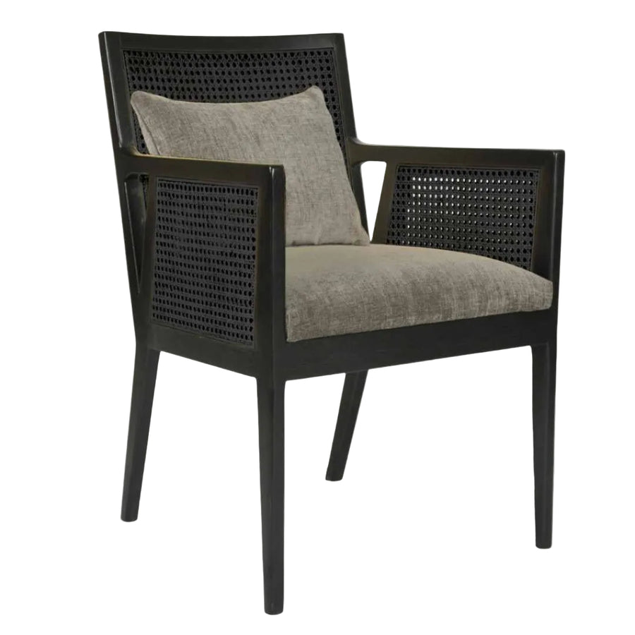 Melfi Chair in painted black and mouse — front view