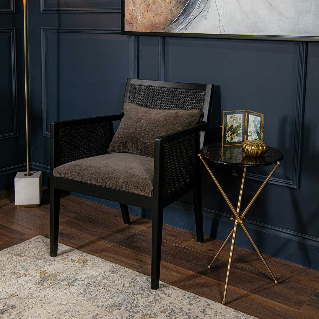 Melfi Chair in painted black and mouse — alternative angle