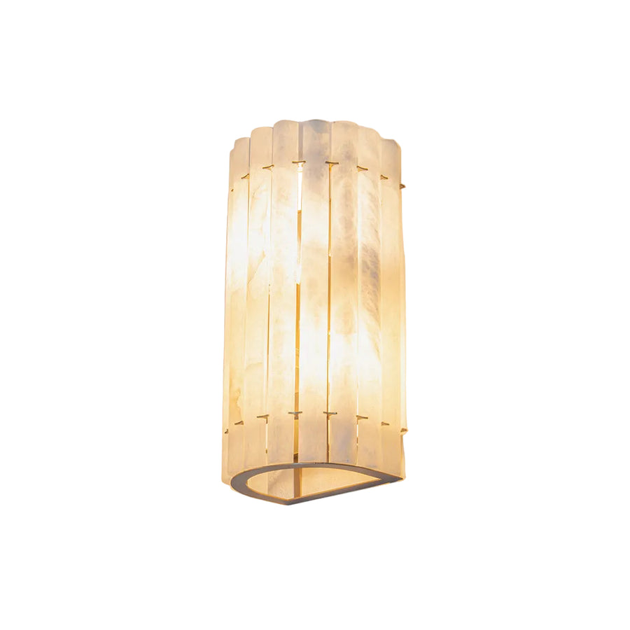 Morven Wall Lamp in brushed bronze and white — detail