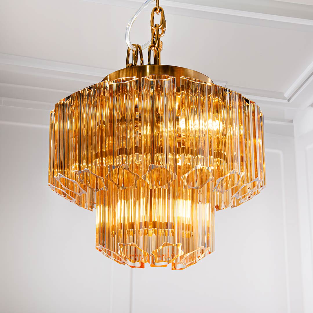 Nasser Chandelier in antique brass — alternative angle