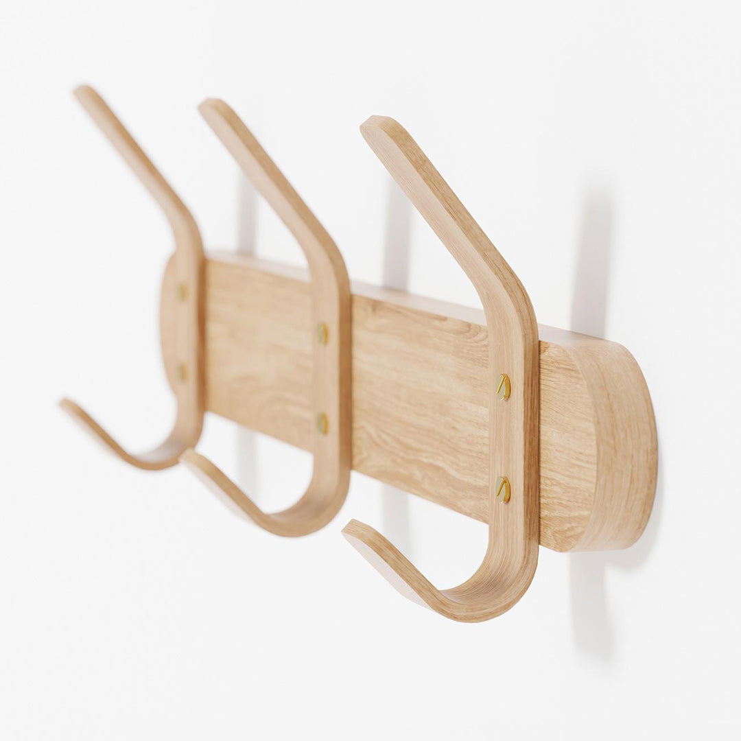 Natural Oak Three Hook Rail