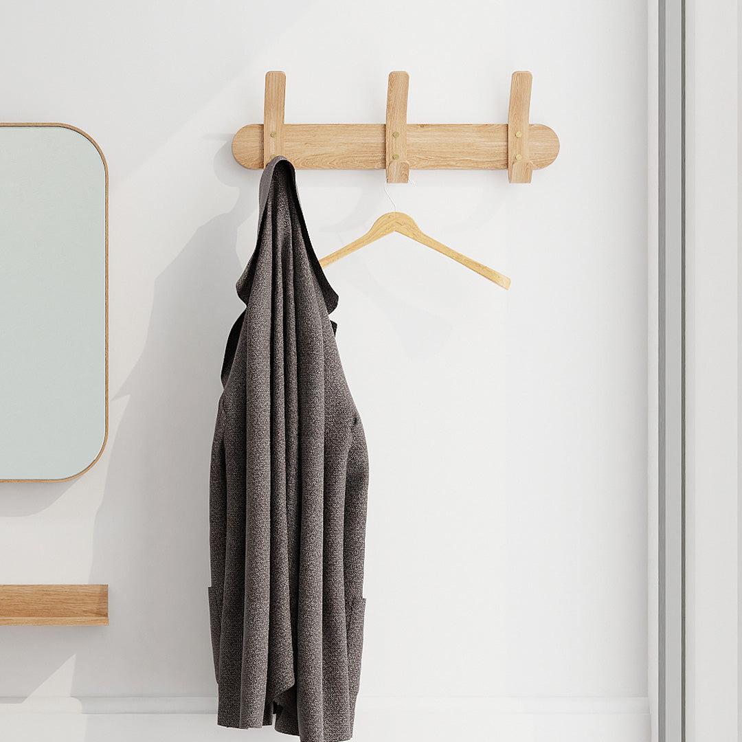Natural Oak Three Hook Rail