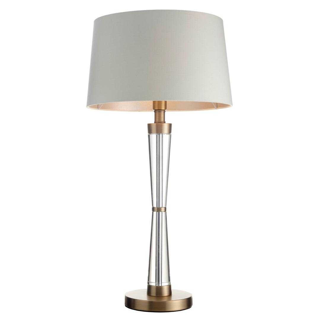 Nelle Table Lamp - Antique Brass in antique brass and opal — front view