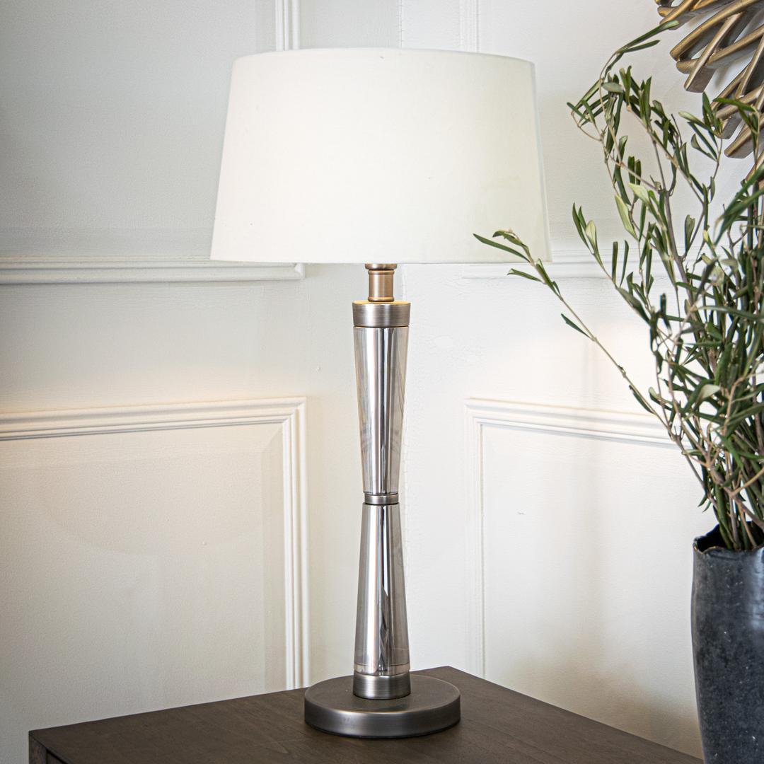 Nelle Table Lamp - Matt Black Nickel — front view