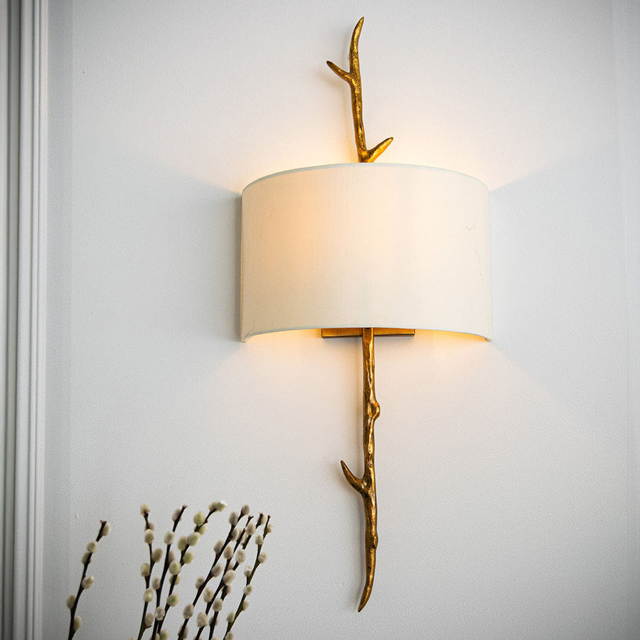 Nostelle Wall Light in brass and white — alternative angle