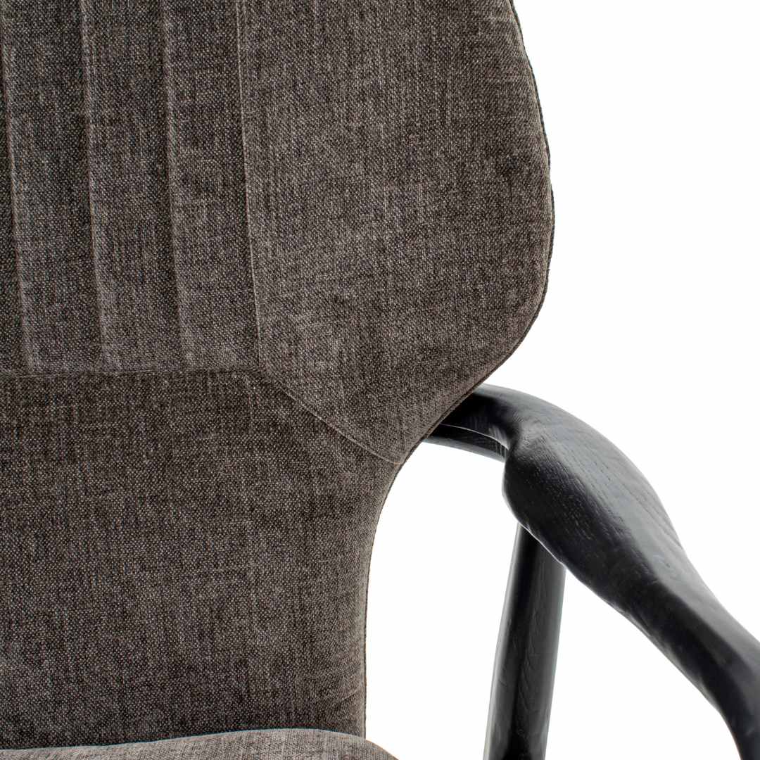 Oakham Chair in painted black and mouse — alternative angle