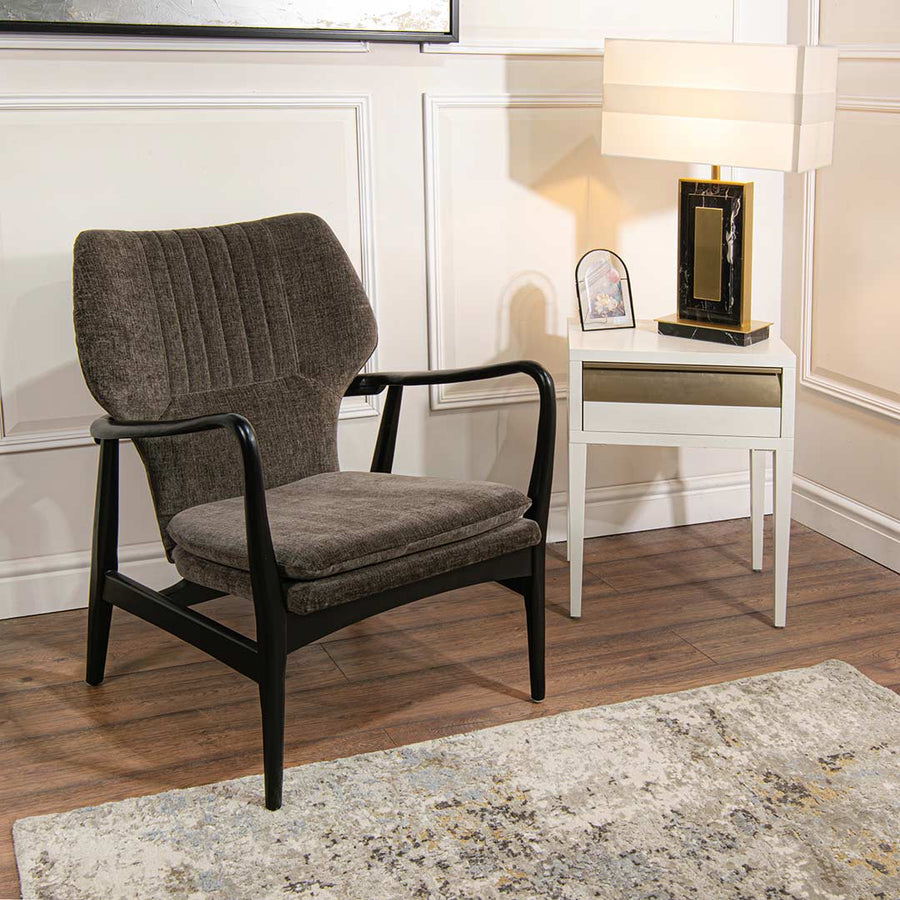 Oakham Chair in painted black and mouse — detail