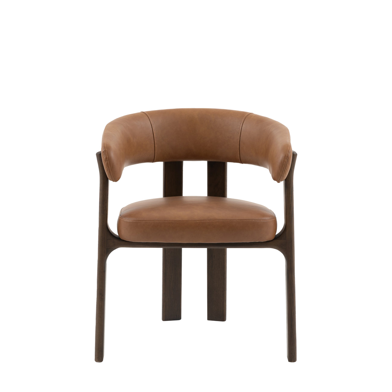Onda Dining Chair Brown Leather
