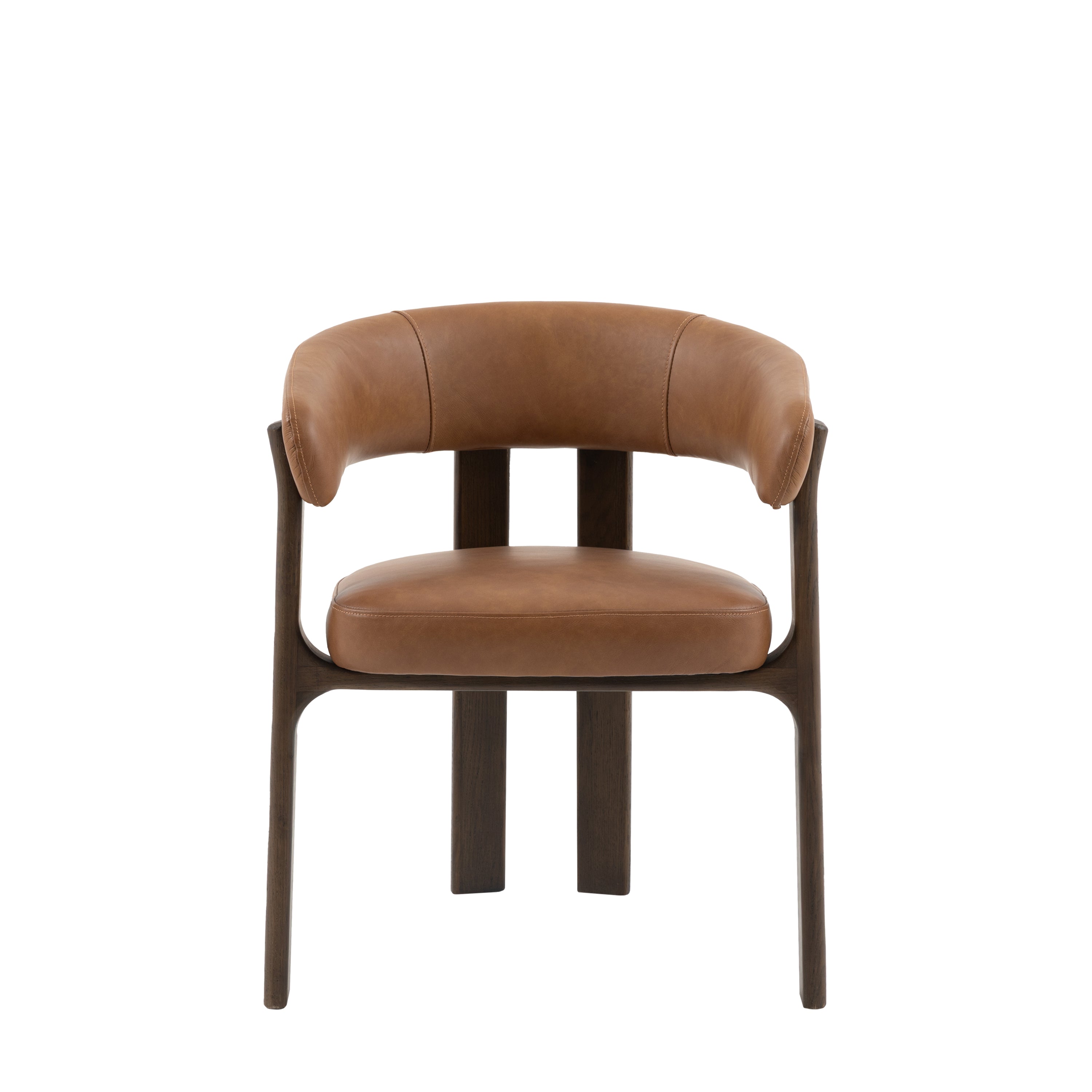 Onda Dining Chair Brown Leather