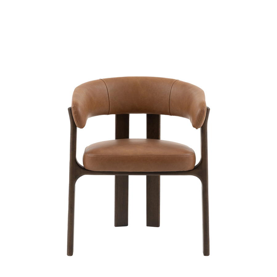 Onda Dining Chair Brown Leather