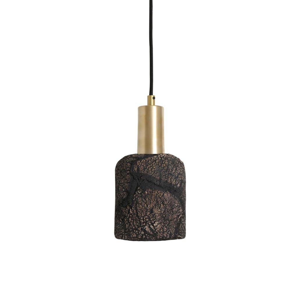 Osier Ceramic Pendant Light - Black Clay - Mullan Lighting