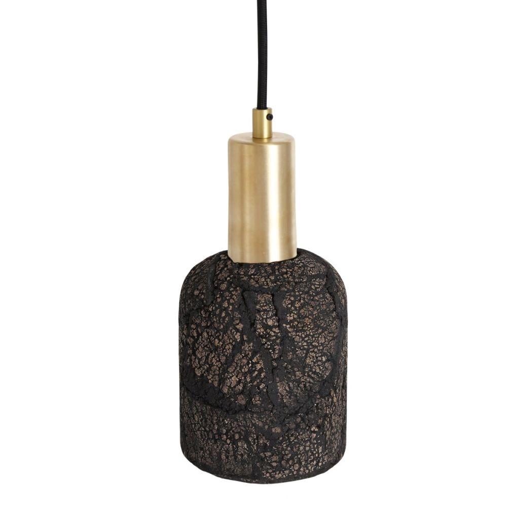 Osier Ceramic Pendant Light - Black Clay - Mullan Lighting
