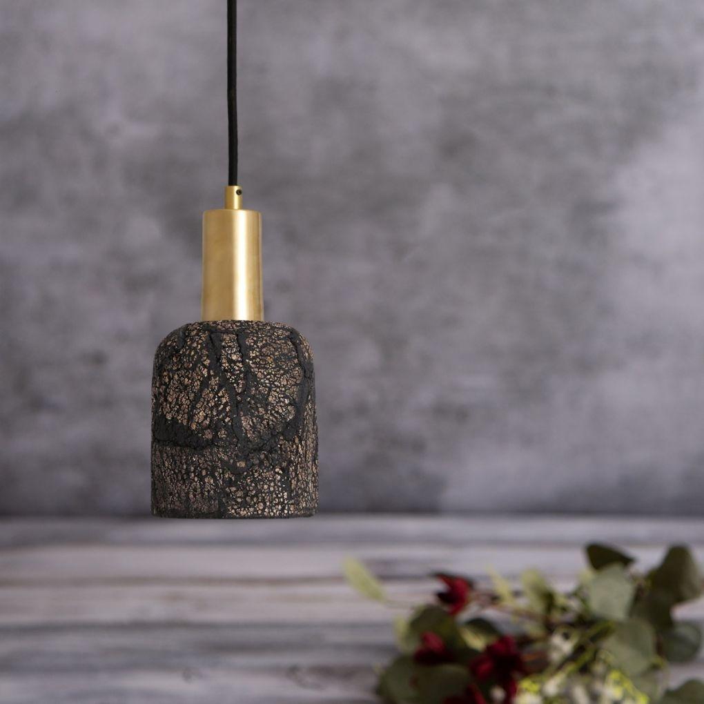 Osier Ceramic Pendant Light - Black Clay - Mullan Lighting