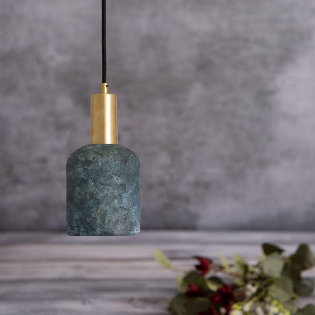 Osier Ceramic Pendant Light - Blue Earth - Mullan Lighting