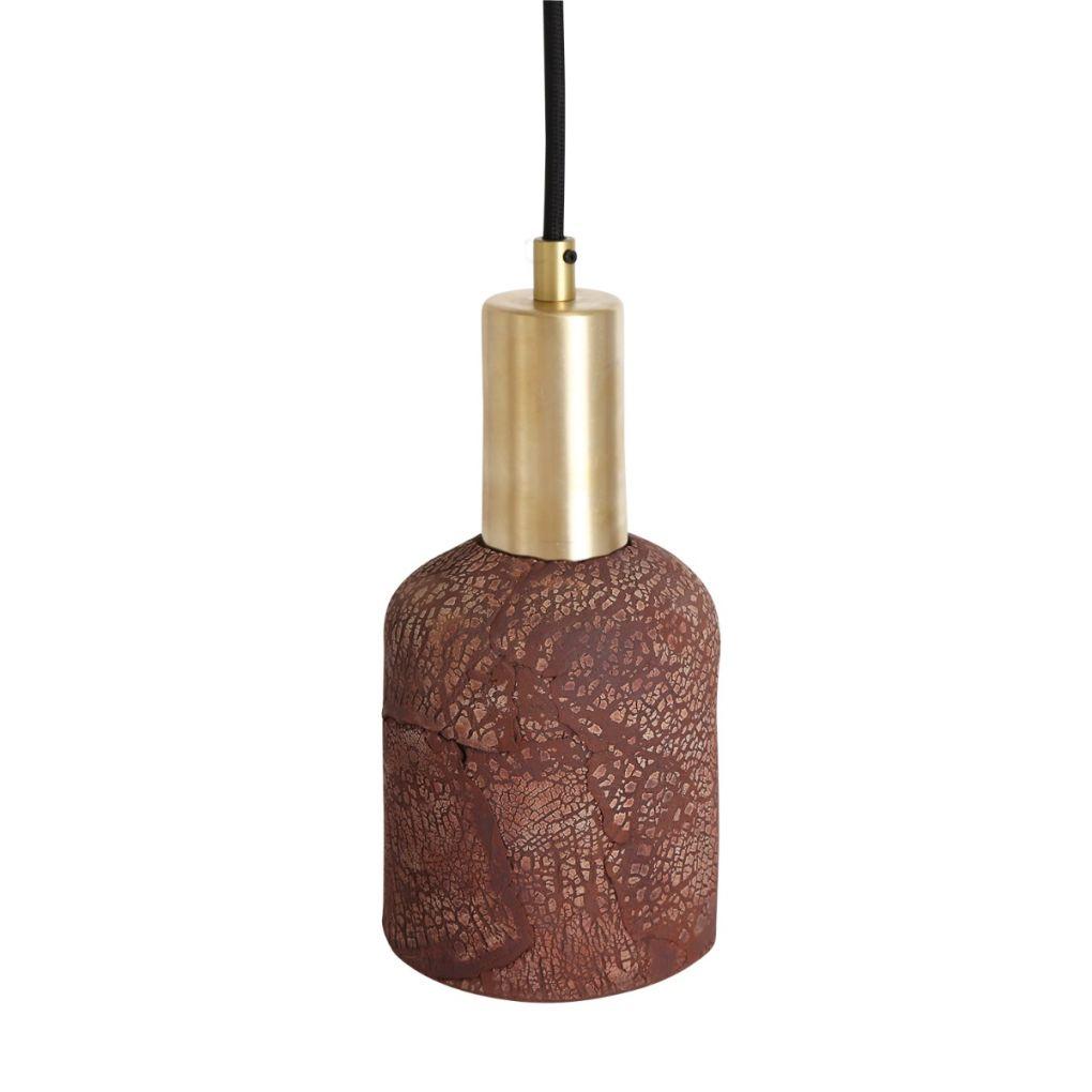 Osier Ceramic Pendant Light - Red Iron - Mullan Lighting