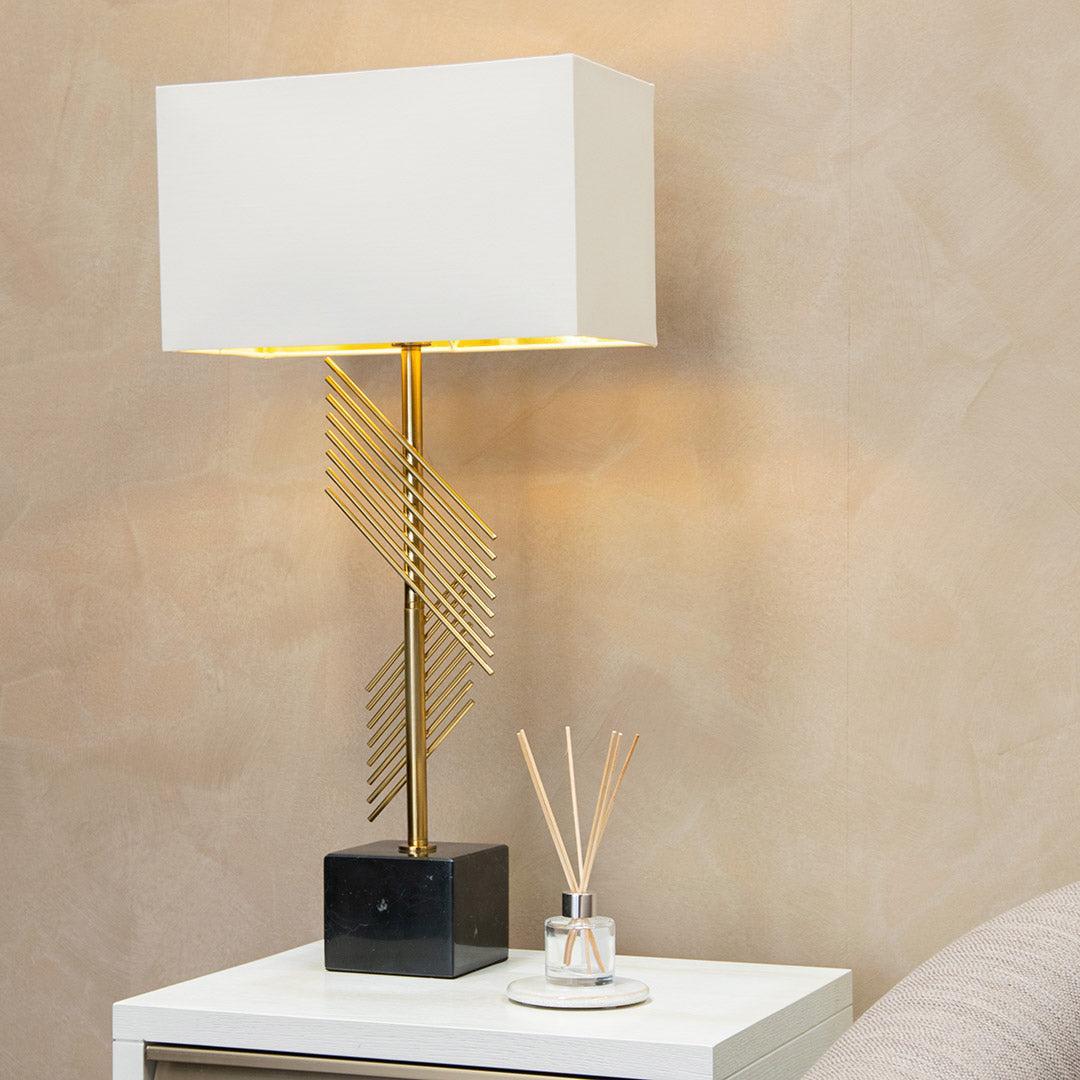 Otis Brushed Brass Table Lamp — front view