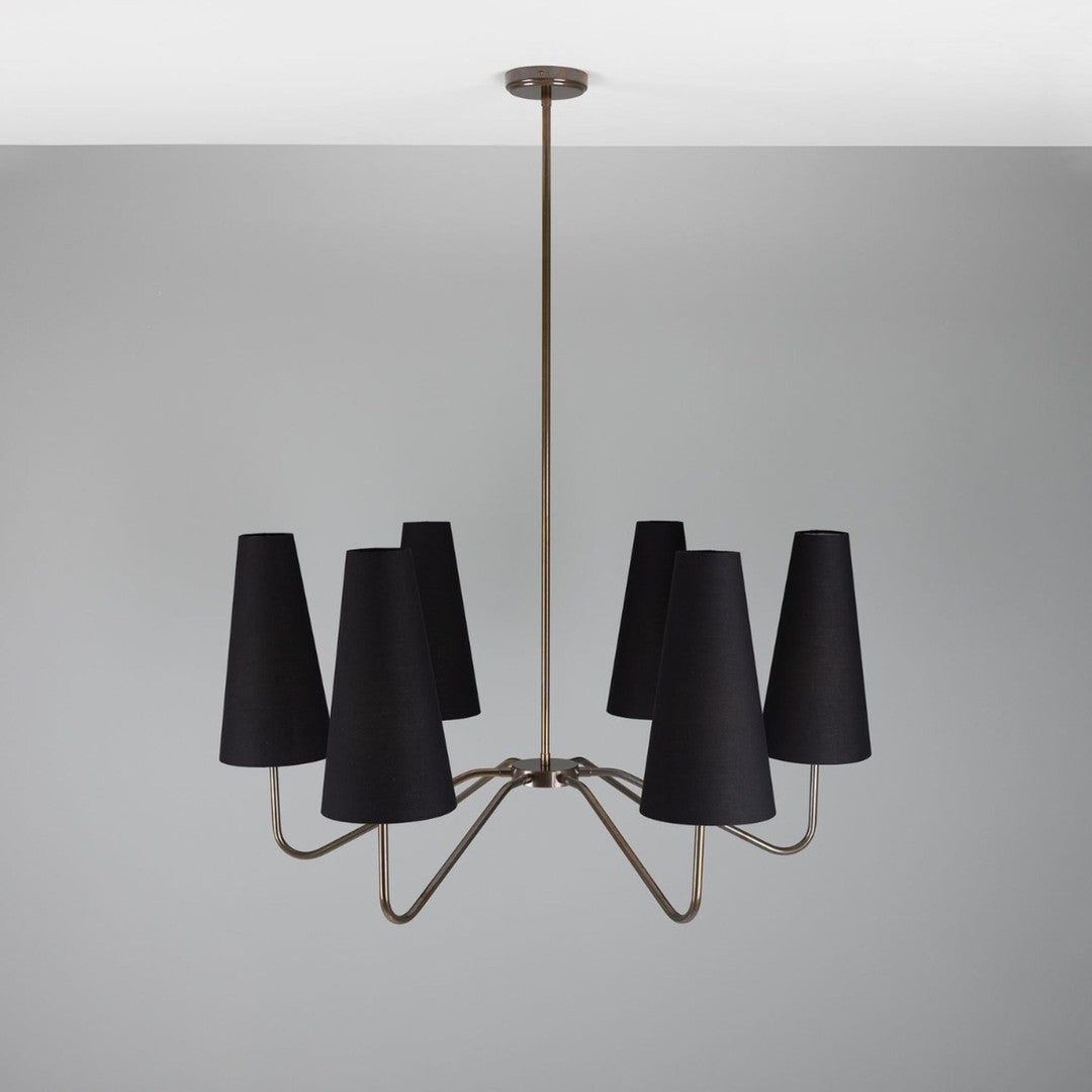 Para Modern Brass Chandelier With Fabric Shades