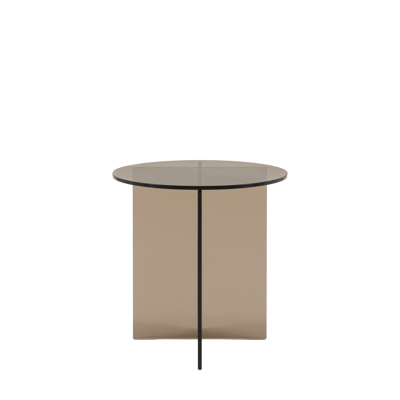 Parioli Glass Side Table Charcoal