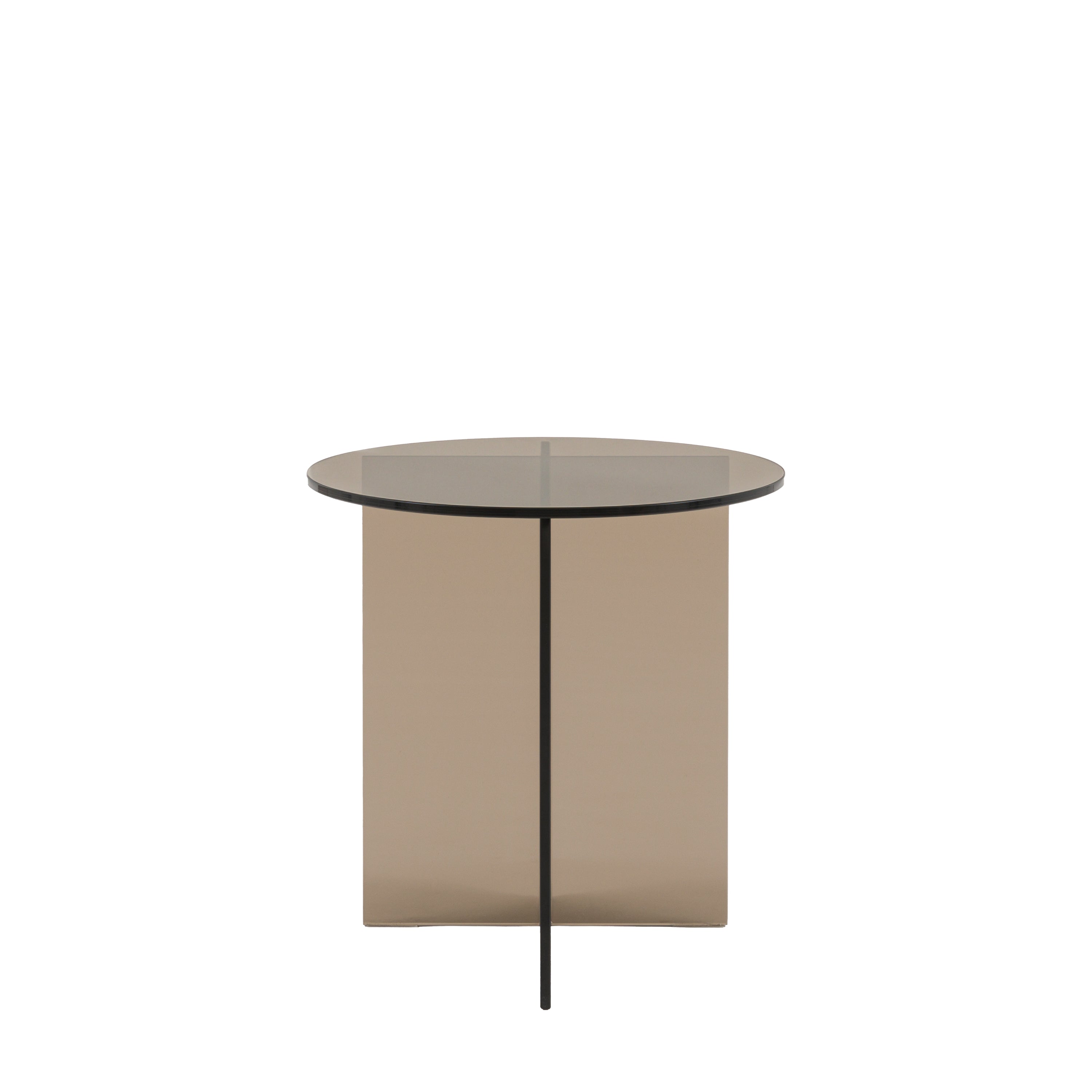 Parioli Glass Side Table Charcoal