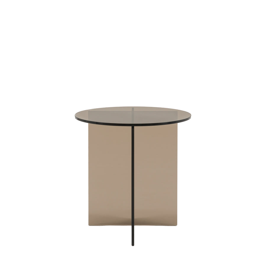 Parioli Glass Side Table Charcoal