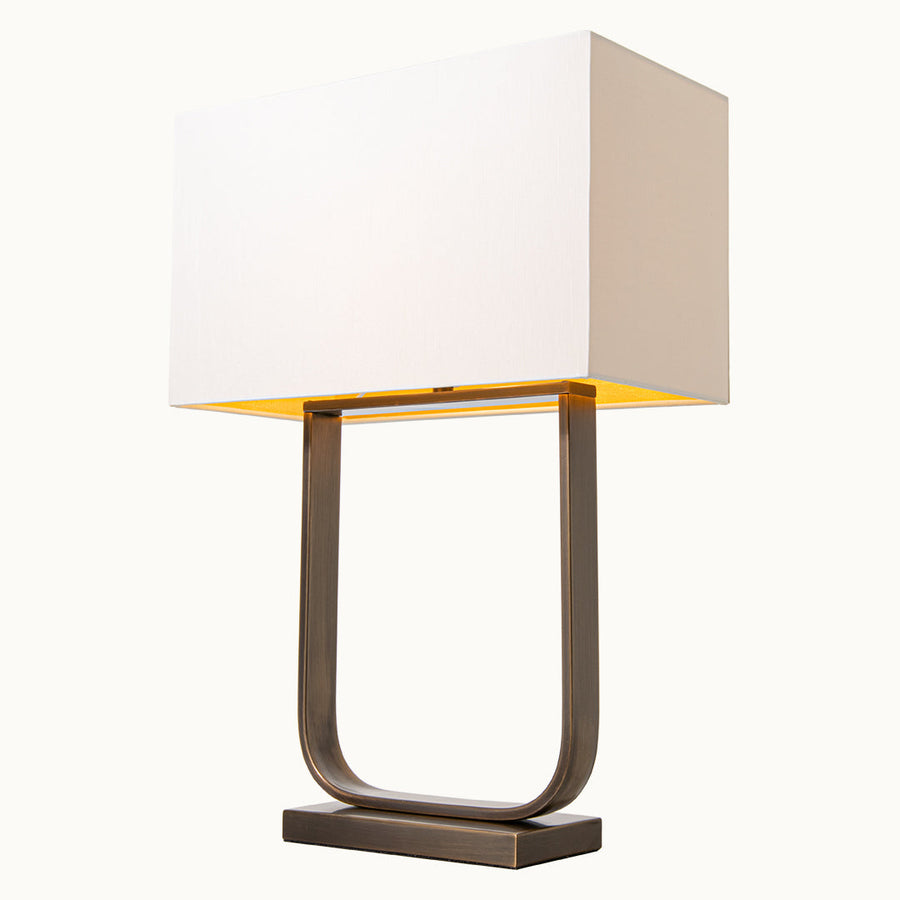 Paris Table Lamp in polished nickel and white — detail