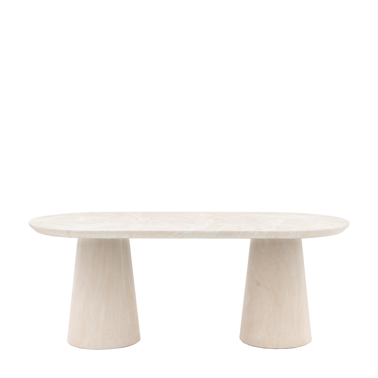Pedra Oval Dining Table Travertine