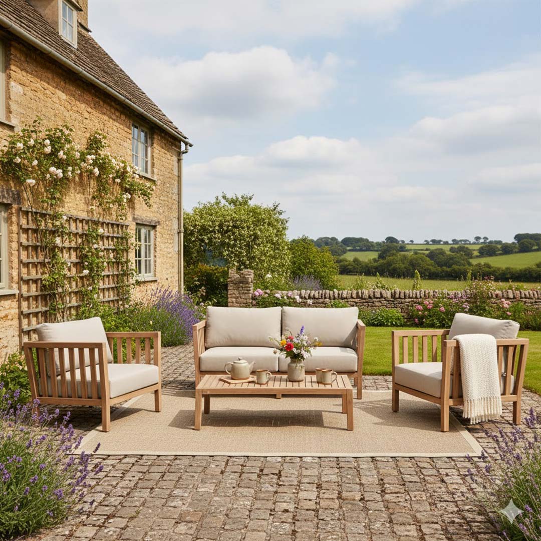 Porthallow 2 Seater Sofa Set - Dark Natural