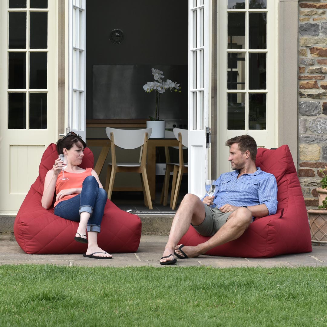 Quilted Outdoor Bean Bag - Black