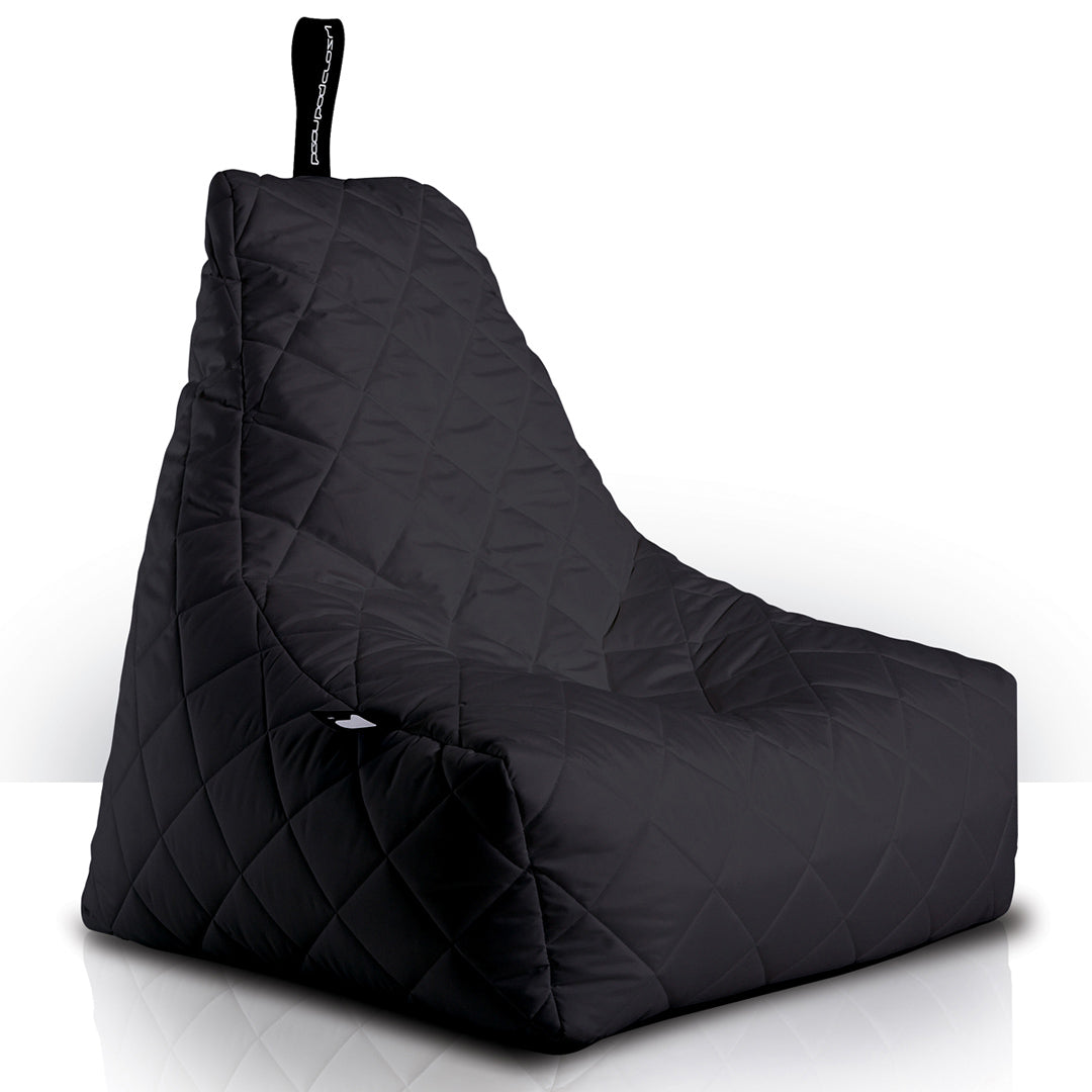 Quilted Outdoor Bean Bag - Black
