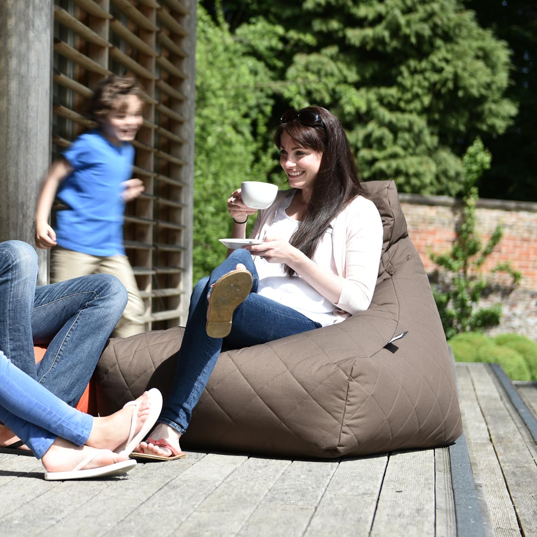 Quilted Outdoor Bean Bag - Grey