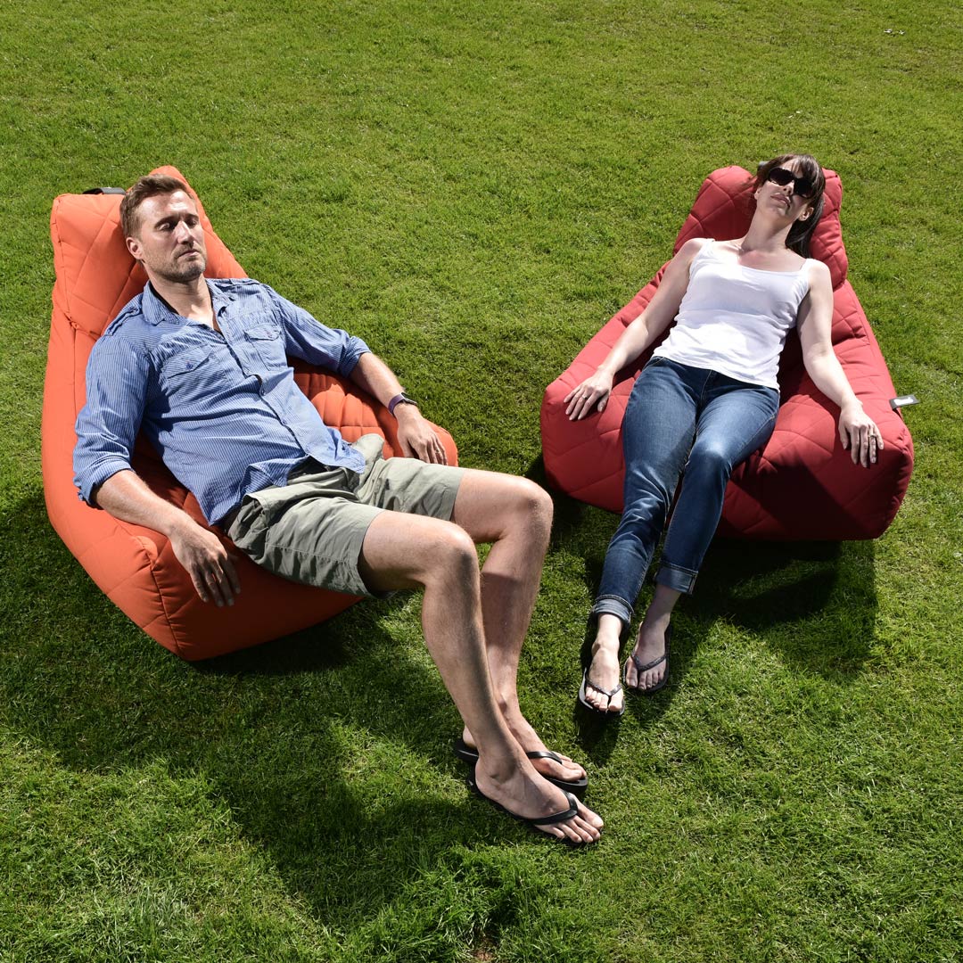 Quilted Outdoor Bean Bag - Orange