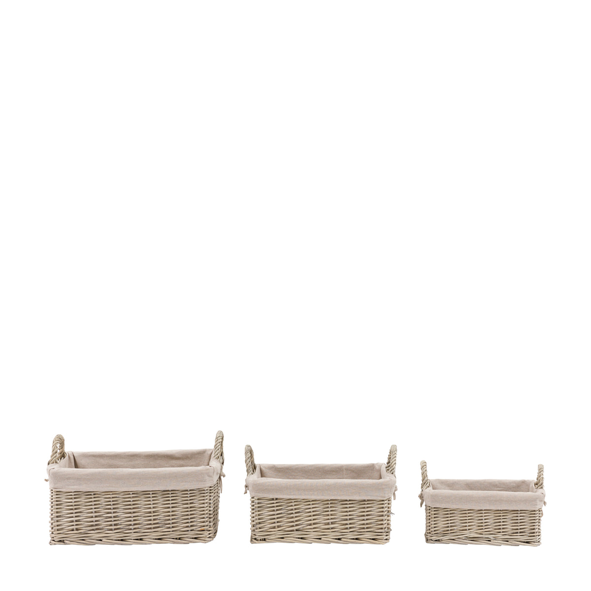 Rama Lined Baskets Natural Set of 3