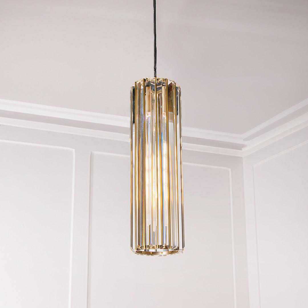 Reagan Brass Pendant Light in antique brass — alternative angle