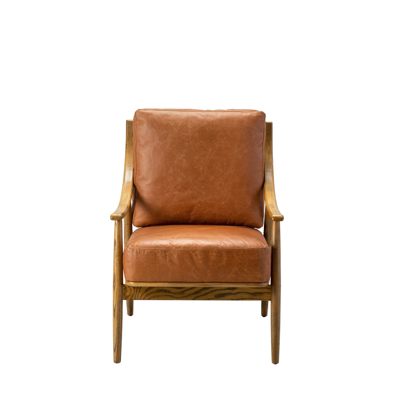 Reliant Armchair Brown Leather 630x815x900mm