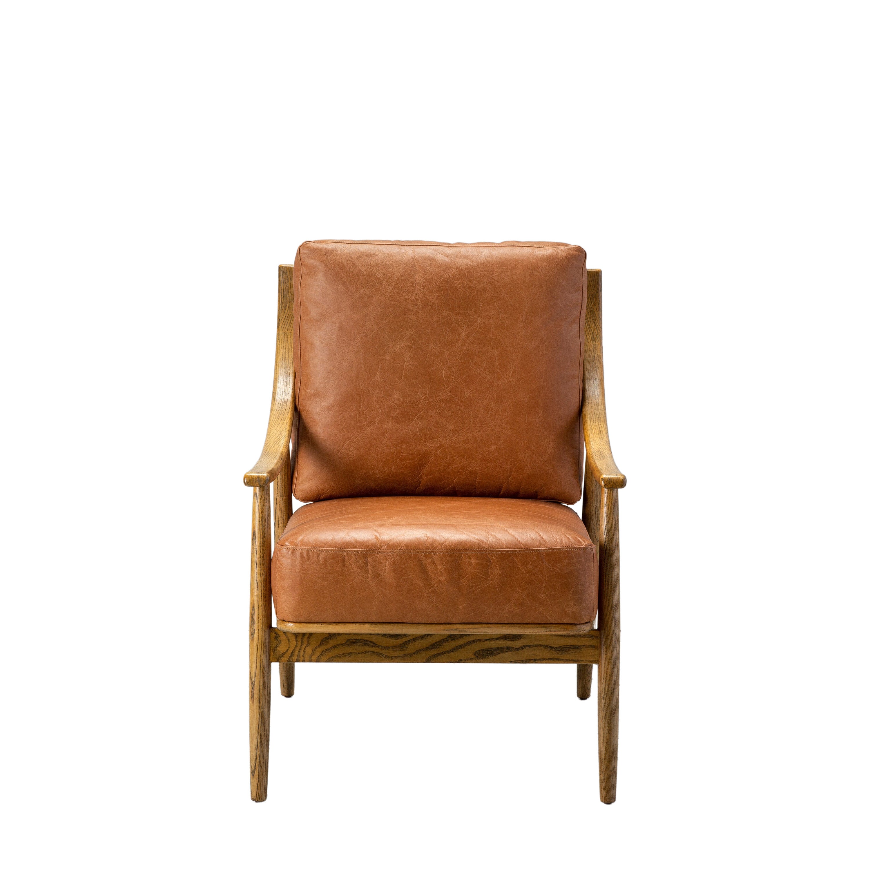 Reliant Armchair Brown Leather 630x815x900mm