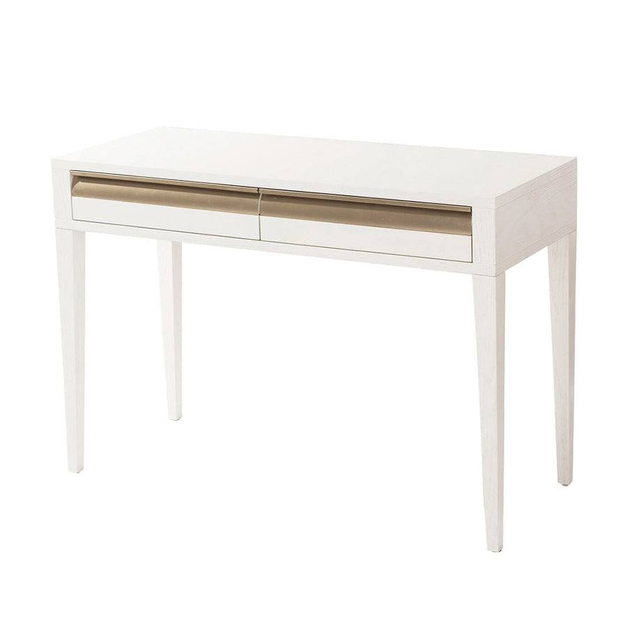Rhona Dressing Table in antique white and brass — alternative angle
