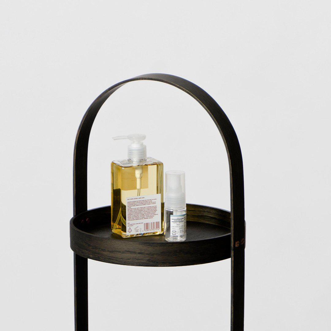 Round Bathroom Caddy  - Dark Oak