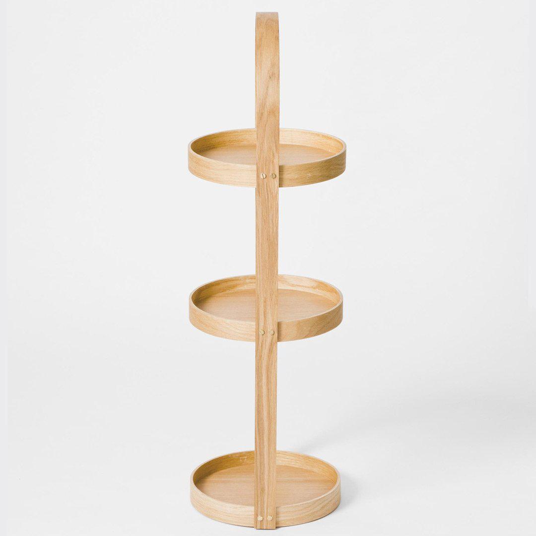 Round Bathroom Caddy  - Natural Oak