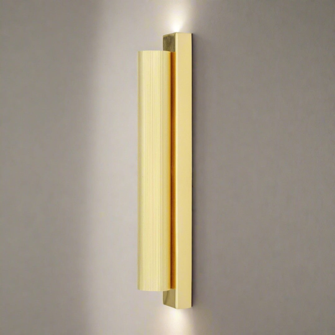 Royce Reeded Brass Wall Light - Mullan Lighting