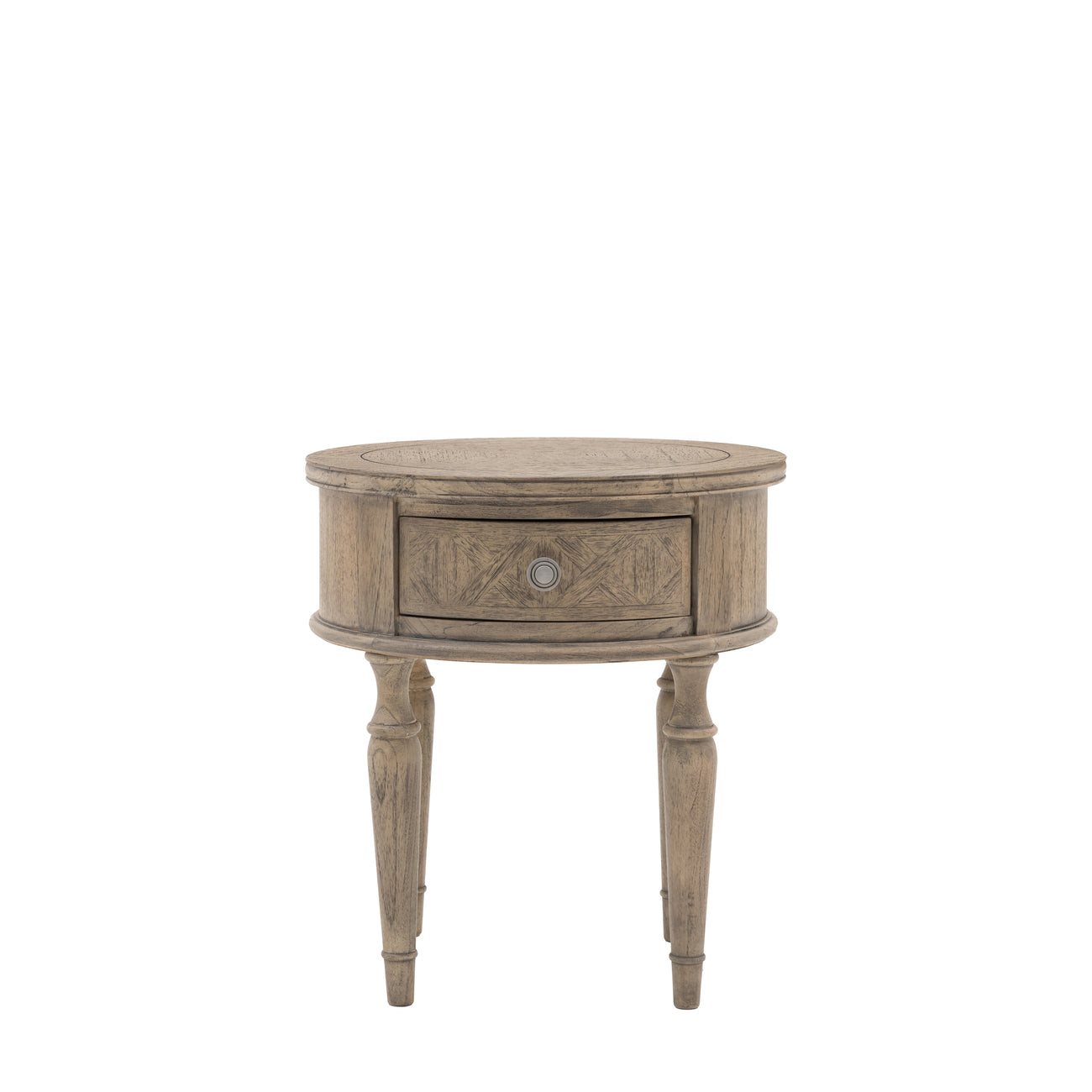 Rustique Round 1 Drawer Side Table