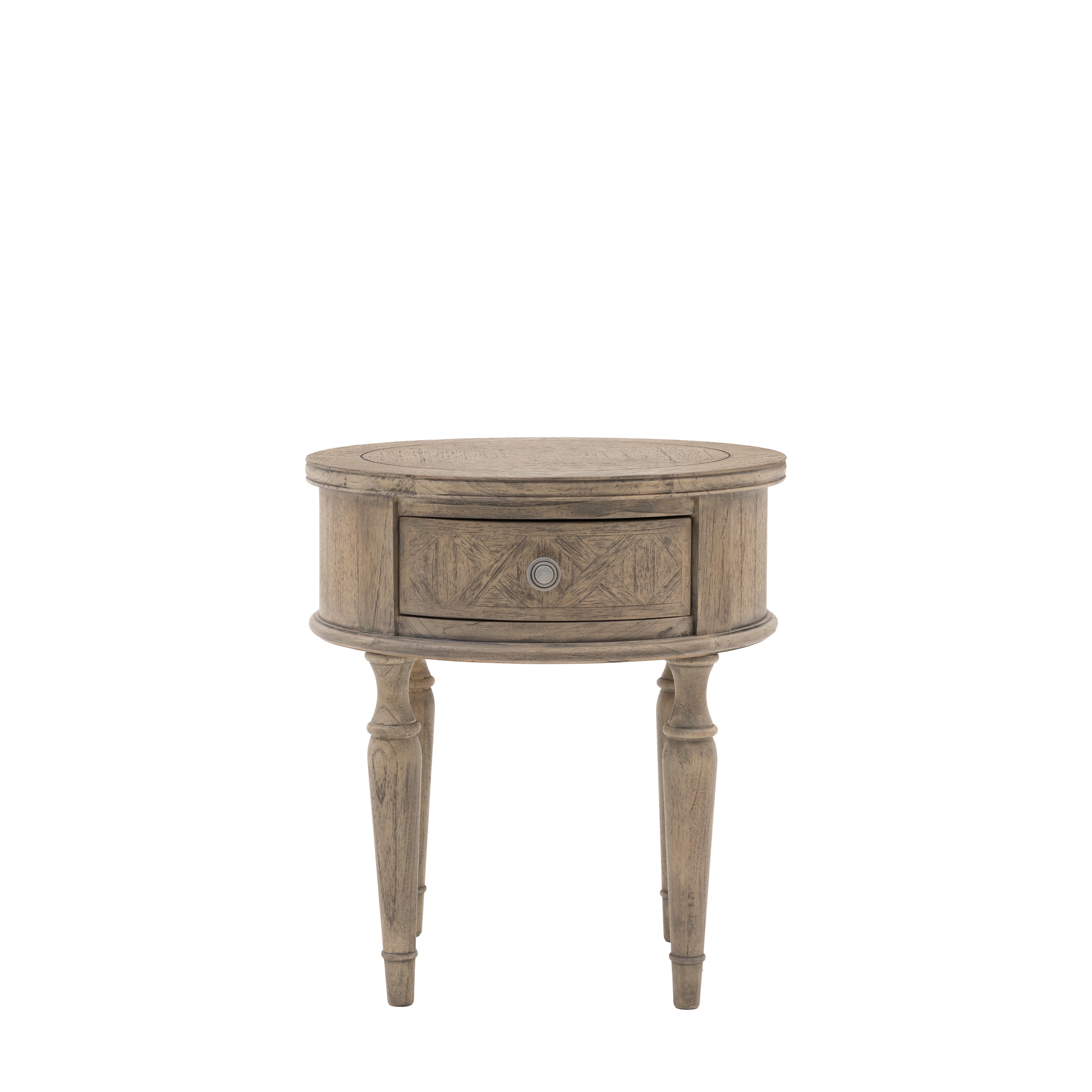 Rustique Round 1 Drawer Side Table