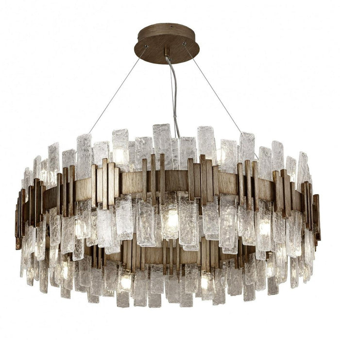 Saiph 80cm Chandelier in painted gold and clear — front view