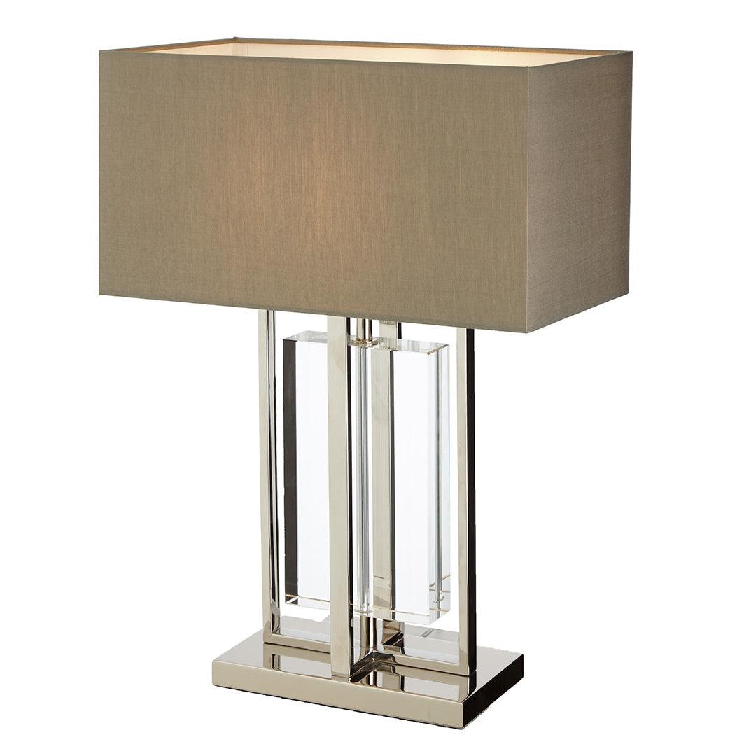 Sarre Table Lamp in polished nickel and charcoal — front view