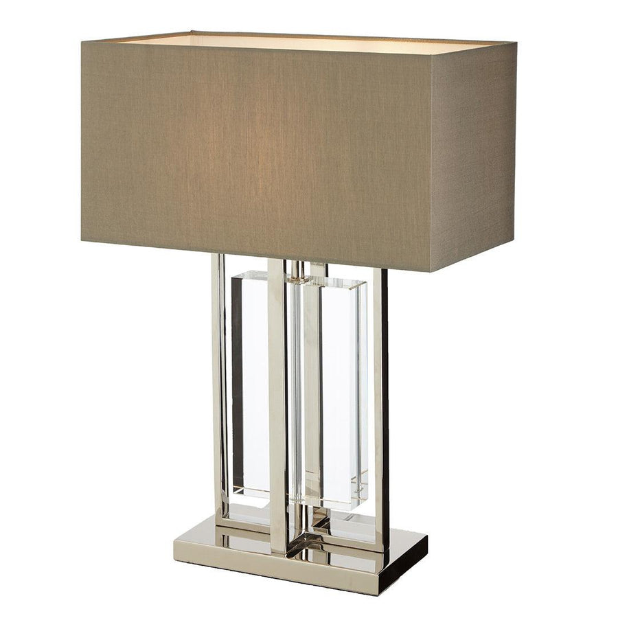 Sarre Table Lamp in polished nickel and charcoal — front view