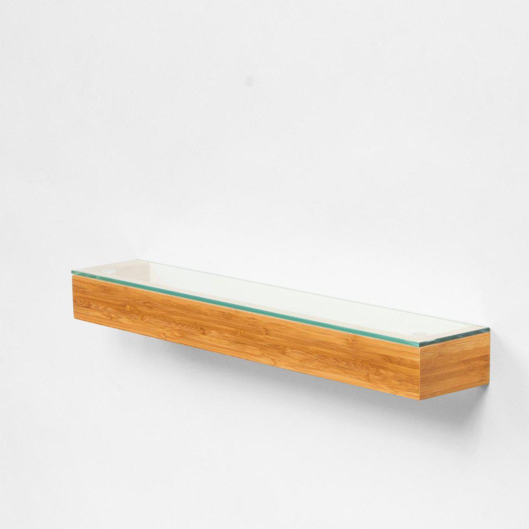 Slimline Glass Shelf - Bamboo