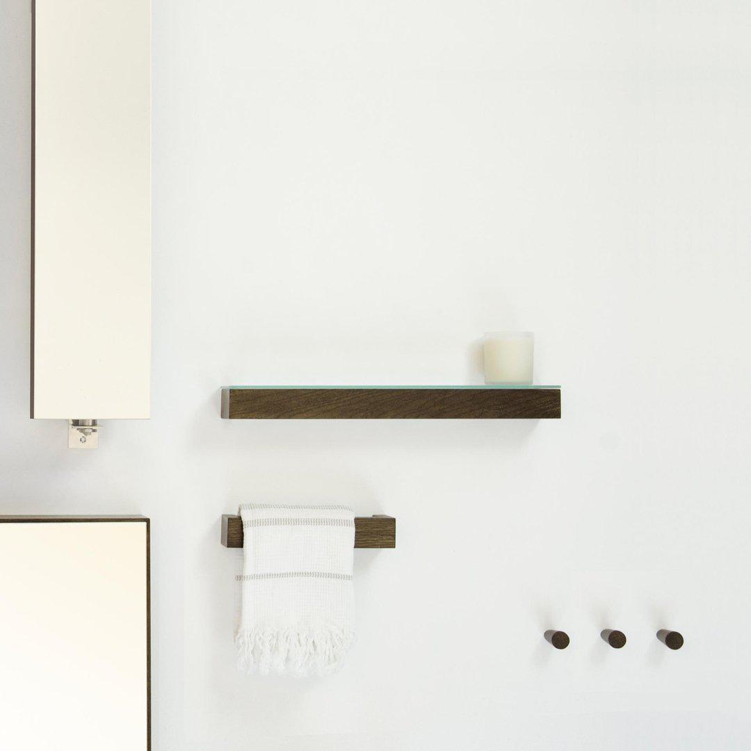 Slimline Glass Shelf - Dark Oak