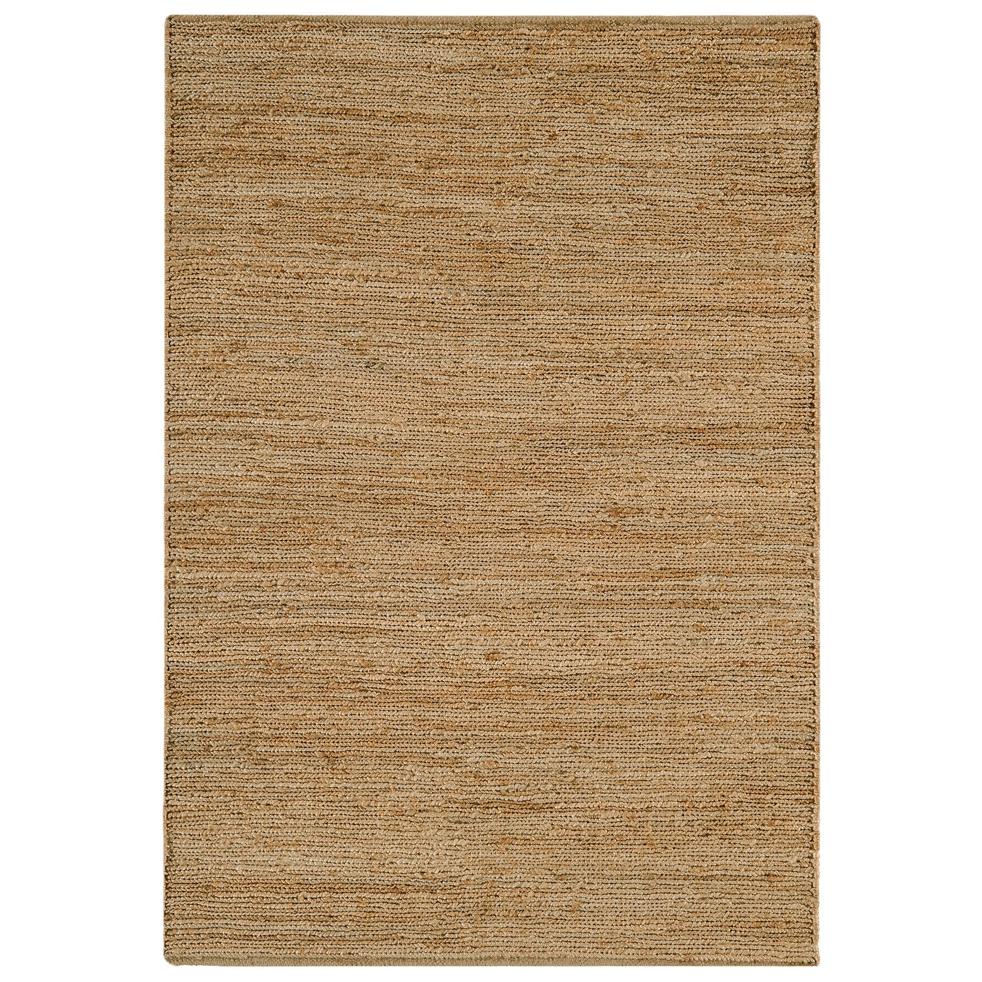 Soumak Natural hand-woven jute rug on a plain background